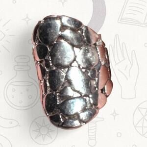 Vintage Sterling Silver Dragon Scale Wide Band Ring Size 6 Gothic Ring 925